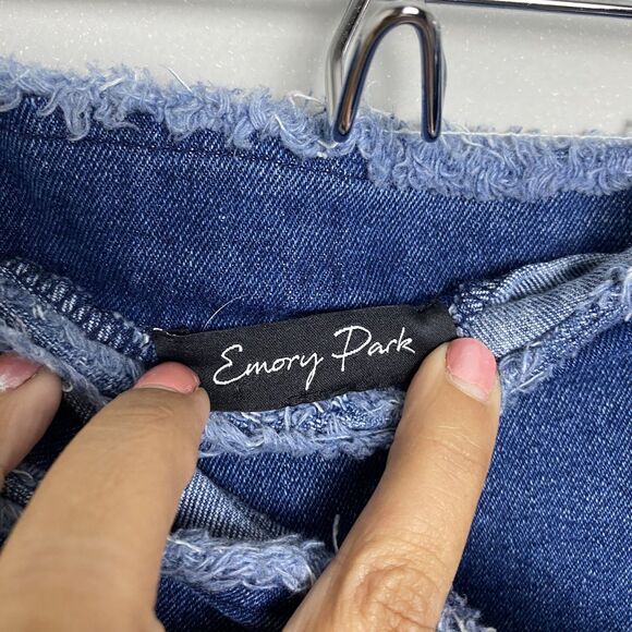 Emory Park Blue Denim Wrap Mini Skirt w D-Ring Buckle - Picture 5 of 6